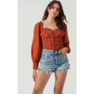 NWT Anthropologie ASTR the Label Amber Top in Rust XL